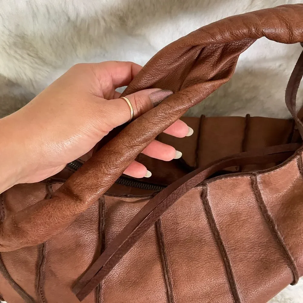 Lucky Brand Brown Canteena Fringe Leather Hobo Shoulder Bag